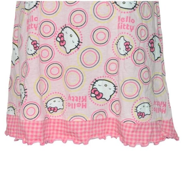 Sanrio Hello Kitty Cotton Babydoll Nightie Pink White Adjustable Size L kawaii - Picture 4 of 12
